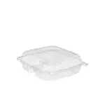 Dart C95PST3 9x9x3-Inch ClearSeal Clear 3-Compartment OPS Container with a Dome Hinged Lid, 200/CS