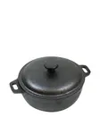 OLD MOUNTAIN 10180-OM, 5.25x3.75-Inch Pre-Seasoned Cast Iron Mini Dutch Oven with 2 Cups