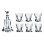 Bohemia Florale Whiskey Set, 1 Bohemian Crystal Glass 23-Ounce Decanter with Stopper and 6 Tumblers