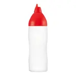 EMGA 962080, 12-Ounce Capacity Araven Squeeze Decoration Bottle, Red Lid, Plastic