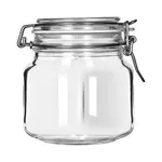 Circle Glass Circleware B500344, 26 Oz. Glass Jar, Metal Clamp Lid