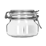 Circle Glass Circleware B500345, 15 Oz. Glass Jar, Metal Clamp Lid