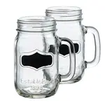 Circle Glass Circleware CG66961 Yorkshire Chalkboard Note Glass 38 Oz Mason Jar Mug, EA