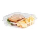 DFI LBH-966, 13.75x10x3.88-Inch, Clear Plastic Hinged Locking Lid Food Container, 100/CS