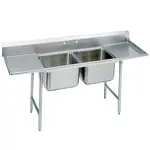 Eagle Group 412-16-2-18, Stainless Steel Commercial Compartment Sink with Two 16-Inch Bowls and Two 18-Inch Drainboards, NSF