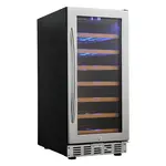 Eurodib USF33S, Single Zone Stainless Steel Black Wine Cabinet, 31 Bottles, 90W