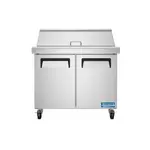 Evercool EMP36, 36-Inch Mega Top Refrigerated Sandwich Prep Table with Cutting Board and 15 Food Pans