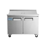Evercool ESP48, 48-Inch Refrigerated Sandwich Prep Table with Cutting Board and 12 Food Pans