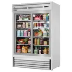 Everest Refrigeration EMGR48-SS, 53.13-Inch Silver 2 Section Sliding Refrigerated Glass Door Merchandiser