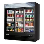 Everest Refrigeration EMGR69B, 72.88-Inch Black 3 Section Sliding Refrigerated Glass Door Merchandiser