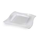 Fineline Settings 108-CL, 8-inch Wavetrends Clear Polystyrene Square Salad Plate, 120/CS (Discontinued)