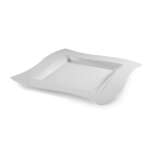 Fineline Settings 108-WH, 8-inch Wavetrends White Polystyrene Square Salad Plate, 120/CS (Discontinued)