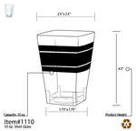 Fineline Settings 1110 10 Oz. Wavetrends Clear Square Plastic Tumblers, 168/CS (Discontinued)