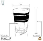 Fineline Settings 1116 16 Oz. Wavetrends Clear Square Plastic Tumblers, 168/CS (Discontinued)