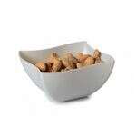 Fineline Settings 116-BO, 16 Oz Wavetrends Bone Polystyrene Square Serving Bowl, 80/CS (Discontinued)