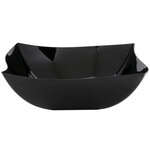 Fineline Settings 128-BK, 128 Oz Wavetrends Black Polystyrene Square Serving Bowl, 25/CS (Discontinued)