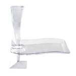 Fineline Settings 1409-CL, 6x9.5-inch Wavetrends Clear Polystyrene Rectangular Cocktail Plate, 120/CS