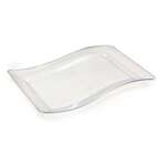 Fineline Settings 1410-CL, 10x5.75-inch Wavetrends Clear Polystyrene Rectangular Dinner Plate, 120/CS (Discontinued)