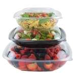 Fineline Settings 15032M-BK, 32 Oz Super Bowl Plus Medium Rectangular Black PET Bowl, 300/CS