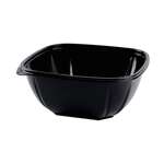 Fineline Settings 15048M-BK, 48 Oz Super Bowl Plus Medium Rectangular Black PET Bowl, 300/CS