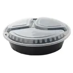 Fineline Settings 17CPRB33S3, 33 Oz 3-Compartment ReForm Polypropylene Takeout Bowl with Lid, 150/CS (Discontinued)
