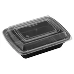 Fineline Settings 17CPRCB12, 12 Oz ReForm Rectangular Polypropylene Takeout Bowl with Lid, 150/CS