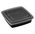 Fineline Settings 17CPSB48, 8x8-Inch 48 Oz PP Square Bowl with Lid, 100/CS