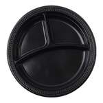 Fineline Settings 17RP10S3PP.BK, 10.25-inch 3-Compartment ReForm Black Polypropylene Round Plate, 400/CS