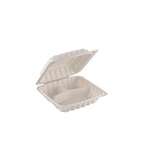 Fineline Settings 17SH8S3PP.WH, 8x8-inch ReForm 3-Compartment Mineral Filled Square Polypropylene Hinged Container, 150/CS