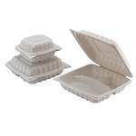 Fineline Settings 17SH9PP.WH, 9x9-inch ReForm Mineral Filled Square Polypropylene Hinged Container, 150/CS