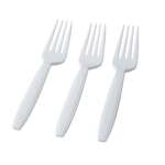 Fineline Settings 2503-WH, 7-inch Flairware Extra Heavy White Polystyrene Forks, 1000/CS