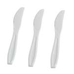 Fineline Settings 2504-WH, 7-inch Flairware Extra Heavy White Polystyrene Knives, 1000/CS