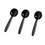Fineline Settings 2505-BK, 6.5-inch Flairware Extra Heavy Black Polystyrene Soup Spoons, 1000/CS (Discontinued)