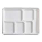 Fineline Settings 42RCT128S6, 12.7x8.7-inch 6-Compartment Conserveware Bagasse Rectangular Tray, 250/CS (Discontinued)