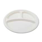 Fineline Settings 42RP10S3, 10-inch 3-Compartment Conserveware Bagasse Round Plate, 500/CS (Discontinued)