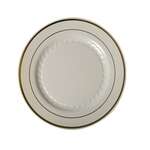 Fineline Settings 506-BO, 6-inch Silver Splendor Bone Plate with Golden Rim, 150/CS