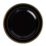 Fineline Settings 509-BKG, 9-inch Silver Splendor Black Plate with Golden Rim, 120/CS