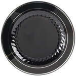 Fineline Settings 510-BKS, 10.25-inch Silver Splendor Black Plate with Silver Rim, 120/CS