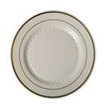 Fineline Settings 510-BO, 10.25-inch Silver Splendor Bone Plate with Golden Rim, 120/CS