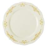 Fineline Settings 5975-BOG, 7.5-inch Heritage Polystyrene Bone & Gold Salad Plate, 120/CS