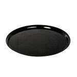 Fineline Settings 7601-BK 16-Inch Platter Pleasers Round Black Plastic Catering Tray, 25/CS