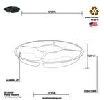 Fineline Settings D12050.BK, 12-Inch 5-Compartment Platter Pleasers Black Plastic Round Trays, 25/CS