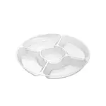 Fineline Settings D12050.CL, 12-Inch 5-Compartment Platter Pleasers Clear Plastic Round Trays, 25/CS