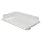 Fineline Settings DDRC810.L, 10x8-Inch Platter Pleasers Clear Rectangular Dome PET Lids, 50/CS