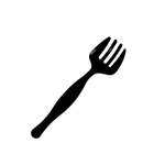 Fineline Settings U8250.BK, 9-inch Platter Pleasers Polypropylene Black Serving Fork, 144/CS