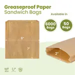 FMP 301585, 7x6x1-Inch Brown Waxed Bakery Sandwich Bag, 1000/CS