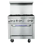 Standard Range SR-CR36, 36-Inch 6 Burner Commercial Gas Range with Convection Oven