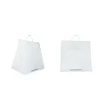 Glopack SQUBBS, 14x10x14.75-Inch Plastic 2.25-Mil White Cardboard Bottom Plastic Shopping Bag, 200/CS