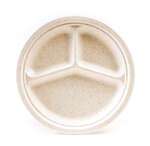 Green Wave International Green Wave OV-P011 10" Ovation Round Marbled 3-Compartment Bio Plate, 500/CS