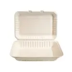 Green Wave International Green Wave PF-EV-B096, 9x6x3-Inch Evolution Bio Bagasse Container with a Hinged Lid, 300/CS